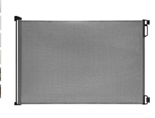 Extra Wide Indoor Outdoor Retractable Baby Gate, 33" Tall, Extends up to 71" Wide, Grey, Appears New - Lot 320