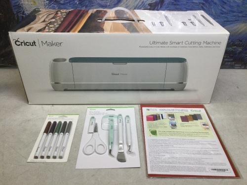 Cricut Maker Beginner Bundle, Iron-On, Vinyl, Tools, Blue Machine - New/Unopened  - Lot 84
