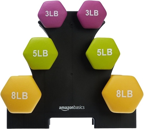 AmazonBasics 32-Pound Dumbbell Set with Stand - Appears New  - Lot 101