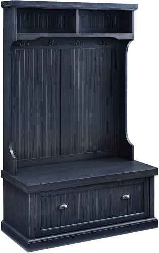 Crosley Furniture Seaside Hall Tree, Distressed Navy - Appears New in Damaged Box  - Lot 123