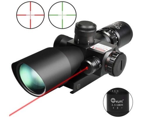 CVLIFE 2.5-10x40e Red & Green Illuminated Scope with 20mm Mount, E-Commerce Return, Untested - Lot 172