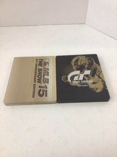 Lot of 2 PS4 Steelbook Games, MLB The Show 15, and Grand Turismo Sport, Appears New - Lot 175