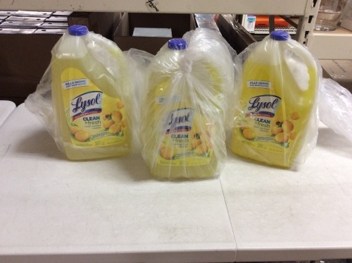 Lot of (3) Lysol Disinfectant All Purpose Cleaner, Lemon Scent, 144 oz - New  - Lot 251
