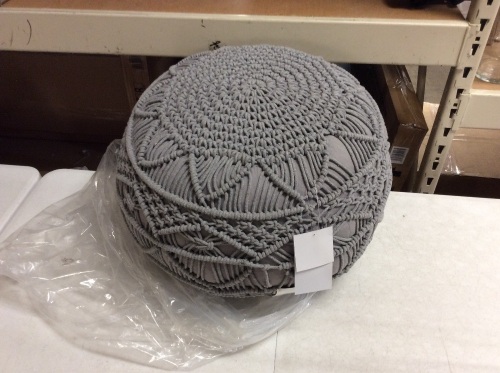 Casa Platino Round Knit Pouf, 20" x 20" x 14" - Appears New - Lot 277
