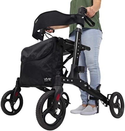 Vive Rollator Walker, Folding 4 Wheel Walker with Seat & Bag - Appears New  - Lot 290