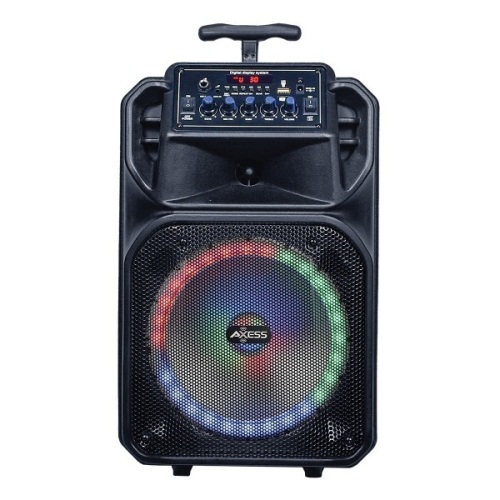 Axess 8" Woofer Bluetooth Portable Party Speaker with 1.5" Tweeter, LED Lights, Remote - New, Tested/Works - Lot 295