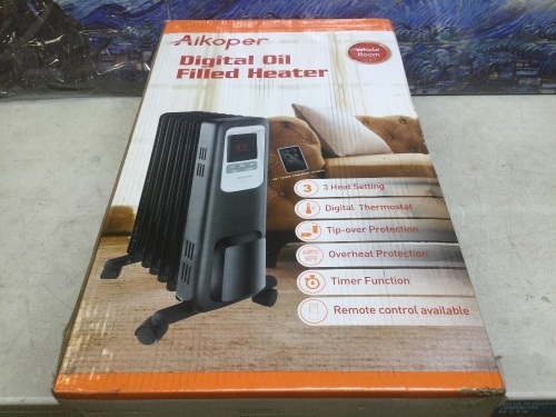 Aikoper Digital Oil Filled Whole Room Heater - New/Unopened - Lot 296