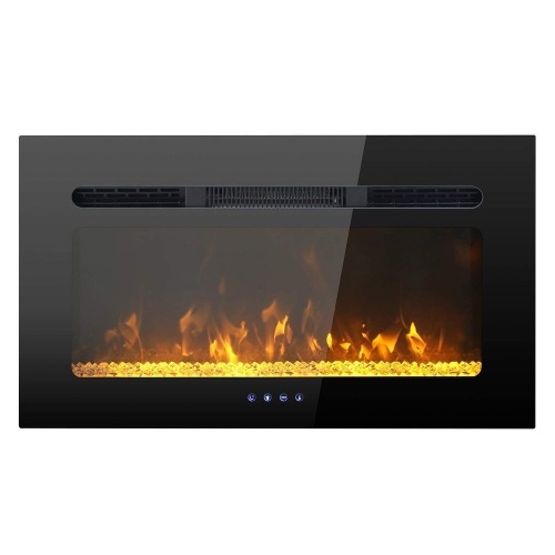 PHI VILLA 36" Electric Fireplace, Recessed & Wall Mounted, Adjustable Flame Color, 1500W - New - Lot 350