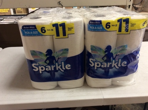 Lot of (2) Sparkle Pick-A-Size Paper Towels, 6 Rolls - New - Lot 509
