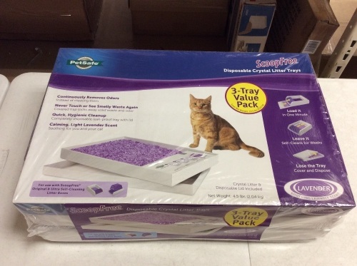 PetSafe ScoopFree Self-Cleaning Cat Litter Box Tray Refills, Lavender Non-Clumping Crystal Cat Litter, 3-Pack - New - Lot 512
