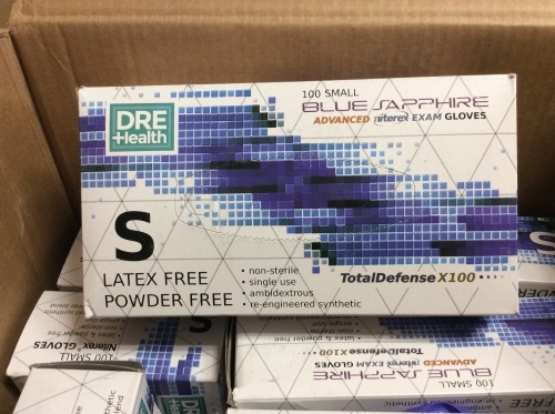 Lot of (15) DreHealth Blue Sapphire Advanced Niterex Exam Gloves, Small, 100 ct - Appear New  - Lot 522