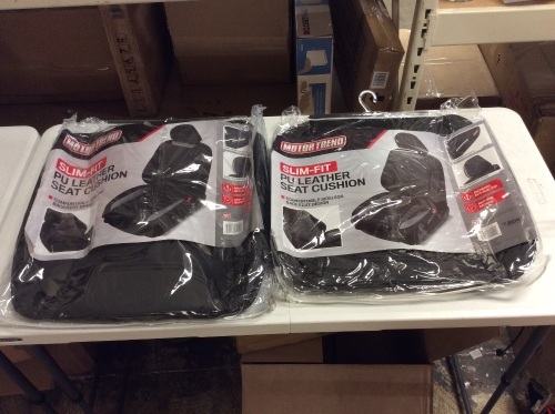 Lot of (2) Motor Trend Slim-Fit PU Leather Seat Covers - Appear New - Lot 530