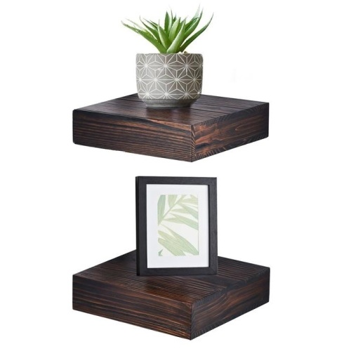 Welland Colin 10" Deep Wood Floating Corner Shelf 2 Pack - New  - Lot 604