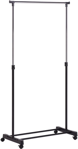 Honey-Can-Do Adjustable Height Rolling Metal Clothes Rack - Appears New  - Lot 623