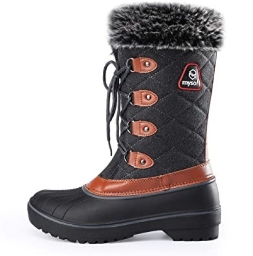 Lot of (10) mysoft Women's Faux Fur Lined Mid-Calf Snow Boots, (9) Size 8, (1) Size 9 - Appear New - Lot 756