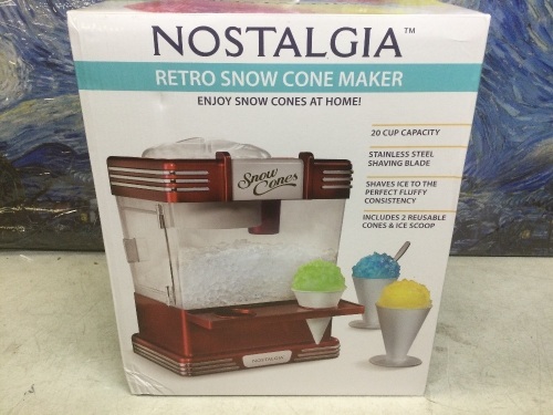 Nostalgia Retro Snow Cone Maker - New/Unopened - Lot 781