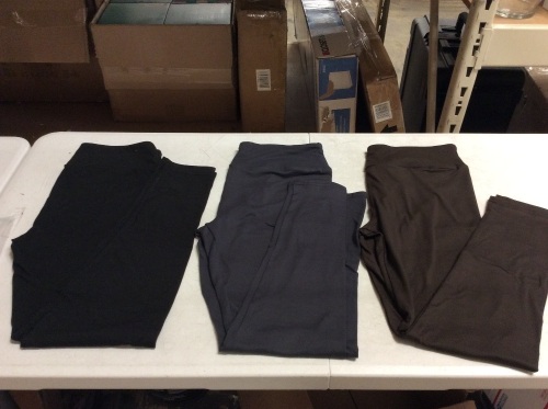 Lot of Approx (23) QYQ Women's Buttery Soft Leggings, Pack of 3, One Size - Appear New - Lot 807