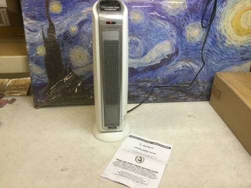 Lasko 5775 Electric 1500W Ceramic Space Heater Tower with Thermostat and Auto-Off Timer - Appears New, Tested/Works  - Lot 816