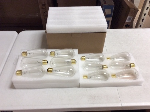 Edison Light Bulbs 60W Warm with Yellowish Light, 12 Pack - Appear New  - Lot 837