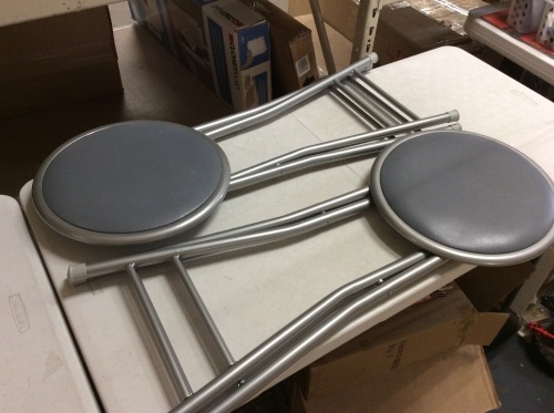 Lot of (2) Foldable Stools - Appear New with Mild Cosmetic Damage - Lot 842