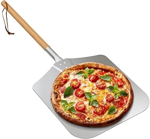 Onlyfire 12" x 14" Metal Pizza Peel with 18"  Wooden Handle - Appears New - Lot 1015