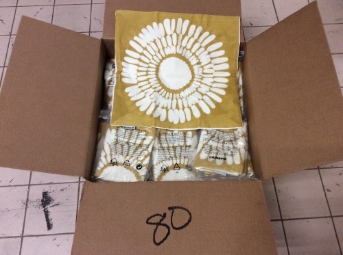 Lot of (80) HWY 50 Decorative Throw Pillow Covers Embroidered Sunflower 18" x 18" - Appear New - Lot 1037