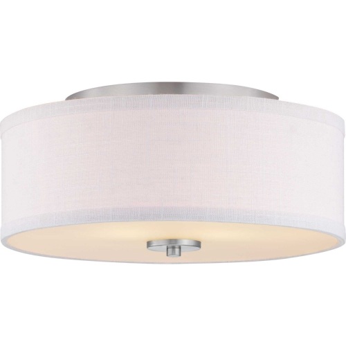 Progress Lighting Brushed Nickel Two Light Flush Mount Fixture - Appears New  - Lot 1038