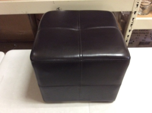 Baxton Studio Nox Brown Leather Ottoman - Appears New with Damage  - Lot 1064