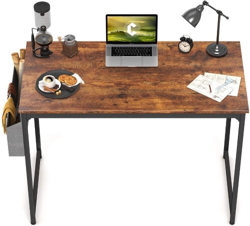 CubiCubi 32" Modern Simple Style Desk, Black Metal Frame, Rustic Brown - Appears New  - Lot 1071