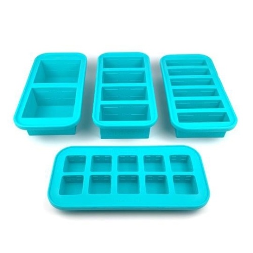 Souper Cubes 4 Pack Silicone Freezer Trays with Lid - New - Lot 1128
