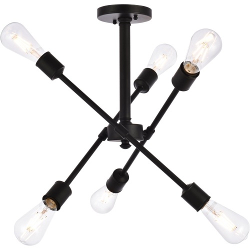 Living District Axel 6 Light 17" Black Pendant Ceiling Light - Appears New  - Lot 1148