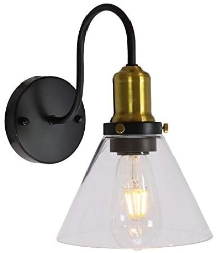 Lot of (8) Lucidce Industrial Vintage Wall Sconces Matte Black and Brushed Brass - New - Lot 353