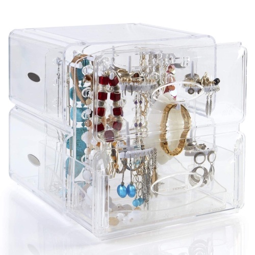 SEE ME CAMEO Clear Extra Large Jewelry Organizer Box - Appears New  - Lot 794