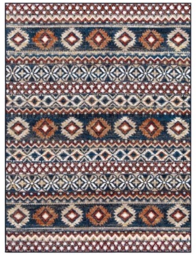 Rosalynn Navy/Multi-Color 5 ft. x 7 ft. Global Low Pile Area Rug - Appears New  - Lot 804