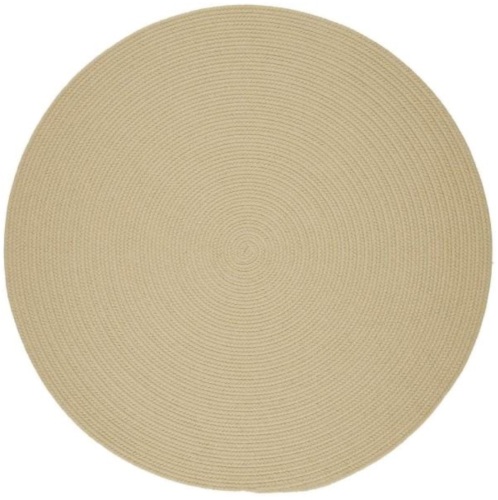 Texturized Solid Cream Poly 6 ft. x 6 ft. Round Braided Area Rug - Appears New - Lot 828