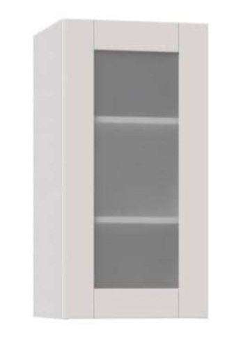 Shaker Assembled 15x30x14 in. Wall Cabinet with Frosted Glass Door in Vanilla White - Appears New  - Lot 636