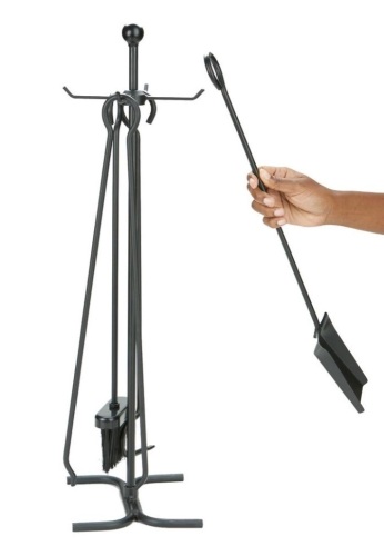 Mind Reader 4-Piece Stand Alone Fire Place Set, Steel Construction - Appears New  - Lot 790
