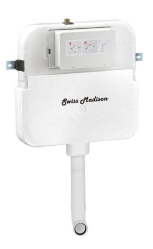 Swiss Madison 0.8/1.28 GPF 2 ft. x 4 ft. Concealed Dual Flush in Wall Toilet Tank Carrier for Back to Wall Toilet in White - Appears New  - Lot 533