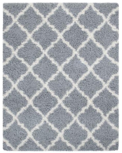 Ottomanson Ultimate Shag Contemporary Moroccan Grey 5 ft. x 7 ft. Trellis Area Rug - Appears New  - Lot 598