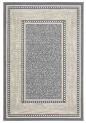 Ottomanson Ottohome Collection Contemporary Bordered Design Gray 3'3" x 5' Non-Slip Rubber Back Area Rug - Appears New  - Lot 547