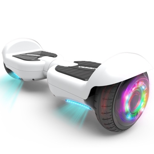 Hoverboard 6.5" Two-Wheel Self Balancing Electric Scooter with LED Light, White - Appears New  - Lot 81
