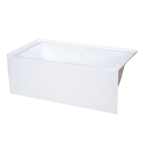 Swiss Madison Voltaire 30-in W x 54-in L Glossy White Acrylic Rectangular Left Drain Alcove Soaking Bathtub - Appears New  - Lot 109