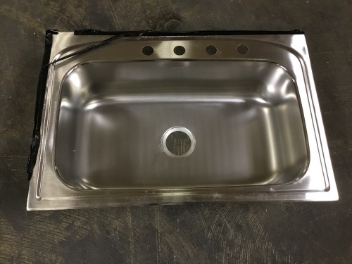 Elkay Pergola Drop-In Stainless Steel 33 in. 4-Hole Single Bowl Kitchen Sink - E-Comm Return, Appears New  - Lot 307