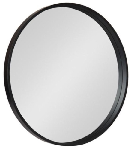 Medium Round Black Contemporary Mirror 25.59" - Appears New  - Lot 629