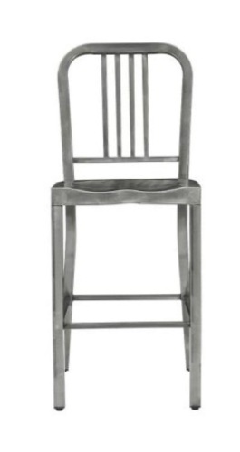 Kipling Gunmetal Gray Metal Counter Stool with Back - E-Comm Return, Missing Hardware - Lot 634