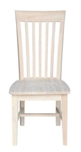 International Concepts Unfinished Wood Mission Dining Chairs, Set of 2 - Appear New  - Lot 768
