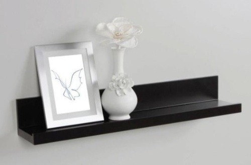 Lot of (2) 35.4" x 3.5" x 4.5" Black MDF Picture Ledge Floating Wall Shelves - E-Comm Returns, Appear New  - Lot 778