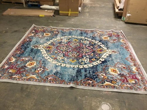 Ottomanson Area Rug 7'10" x 9'10" Turquoise - Appears New  - Lot 784