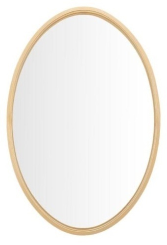 Medium Oval Gold Metal Classic Accent Mirror with Deep-Set Frame 30" x 20" - Appears New - Lot 841