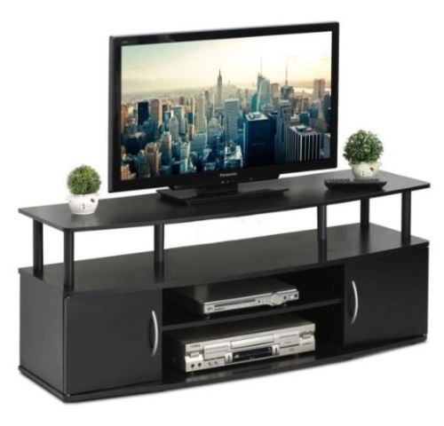 Furinno JAYA 47" Blackwood Particle Board TV Stand Fits TVs Up to 50" with Cable Management - E-Comm Return, Appears New  - Lot 639